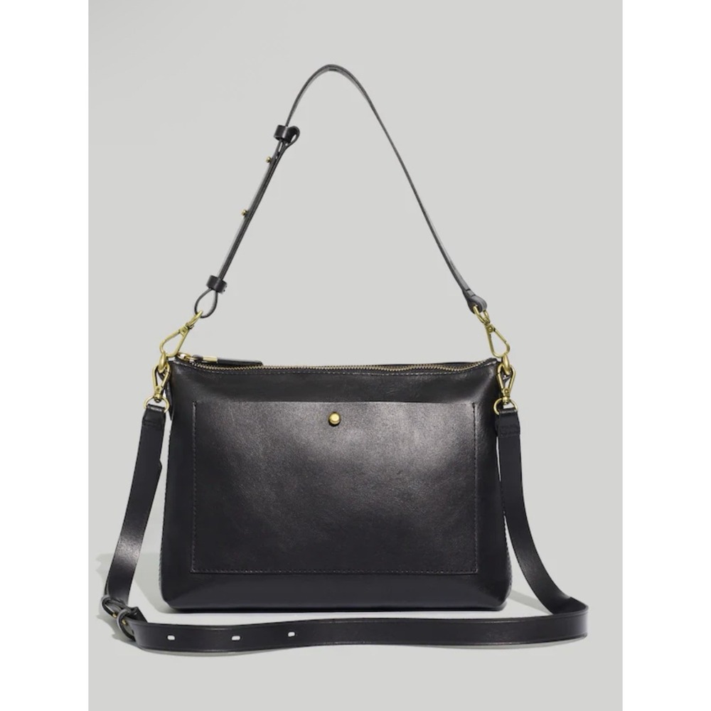 MADEWELL The Transport Shoulder Crossbody Bag Medium Black Leather NC275 NWT